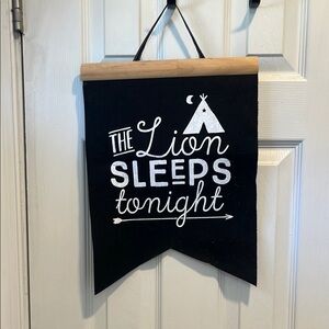Black Wall Hanging Decor - The Lion Sleeps Tonight